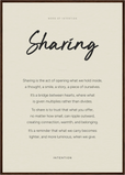 Sharing Word of Intention Framed print A1 (59.4 x 84.1 cm) Dark wood frame Linen paper