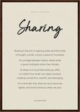 Sharing Word of Intention Framed print A2 (42 x 59.4 cm) Dark wood frame Linen paper