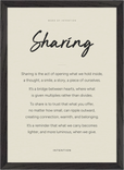 Sharing Word of Intention Framed print A3 (29.7 x 42 cm) Black frame Linen paper
