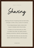 Sharing Word of Intention Framed print A3 (29.7 x 42 cm) Dark wood frame Linen paper