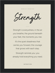 Strength Word of Intention Framed print 13x18 cm / 5x7″ Black frame Linen paper