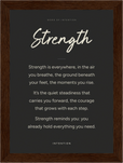 Strength Word of Intention Framed print 13x18 cm / 5x7″ Dark wood frame Carbon paper