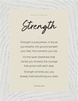 Strength Word of Intention Framed print 13x18 cm / 5x7″ White frame Linen paper