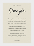 Strength Word of Intention Framed print 13x18 cm / 5x7″ White frame Linen paper