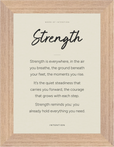 Strength Word of Intention Framed print 13x18 cm / 5x7″ Wood frame Linen paper