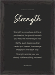 Strength Word of Intention Framed print 21x29.7 cm / 8x12" Black frame Carbon paper