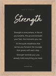 Strength Word of Intention Framed print 21x29.7 cm / 8x12" Wood frame Carbon paper
