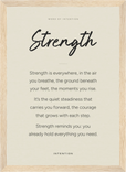Strength Word of Intention Framed print 21x29.7 cm / 8x12" Wood frame Linen paper