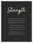 Strength Word of Intention Framed print 30x40 cm / 12x16″ White frame Carbon paper