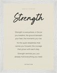 Strength Word of Intention Framed print 30x40 cm / 12x16″ White frame Linen paper