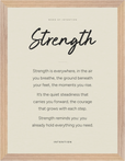 Strength Word of Intention Framed print 30x40 cm / 12x16″ Wood frame Linen paper