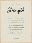 Strength Word of Intention Framed print 30x40 cm / 12x16″ Wood frame Linen paper