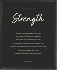Strength Word of Intention Framed print 40x50 cm / 16x20″ Black frame Carbon paper
