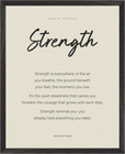 Strength Word of Intention Framed print 40x50 cm / 16x20″ Black frame Linen paper