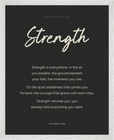 Strength Word of Intention Framed print 40x50 cm / 16x20″ White frame Carbon paper