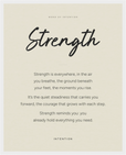 Strength Word of Intention Framed print 40x50 cm / 16x20″ White frame Linen paper