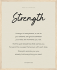 Strength Word of Intention Framed print 40x50 cm / 16x20″ Wood frame Linen paper