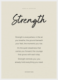 Strength Word of Intention Framed print 50x70 cm / 20x28″ White frame Linen paper