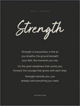 Strength Word of Intention Framed print 60x80 cm / 24x32″ Black frame Carbon paper