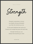Strength Word of Intention Framed print 60x80 cm / 24x32″ Black frame Linen paper