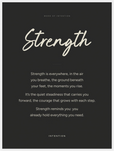 Strength Word of Intention Framed print 60x80 cm / 24x32″ White frame Carbon paper
