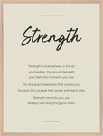 Strength Word of Intention Framed print 60x80 cm / 24x32″ Wood frame Linen paper