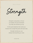 Strength Word of Intention Framed print 60x80 cm / 24x32″ Wood frame Linen paper