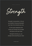 Strength Word of Intention Framed print 70x100 cm / 28x40″ Black frame Carbon paper