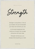 Strength Word of Intention Framed print 70x100 cm / 28x40″ White frame Linen paper