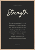 Strength Word of Intention Framed print 70x100 cm / 28x40″ Wood frame Carbon paper