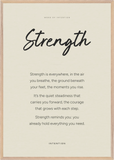 Strength Word of Intention Framed print 70x100 cm / 28x40″ Wood frame Linen paper