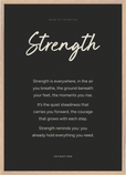 Strength Word of Intention Framed print A1 (59.4 x 84.1 cm) Wood frame Carbon paper