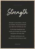 Strength Word of Intention Framed print A1 (59.4 x 84.1 cm) Wood frame Carbon paper