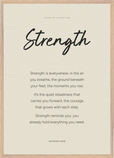 Strength Word of Intention Framed print A1 (59.4 x 84.1 cm) Wood frame Linen paper