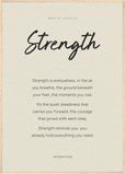 Strength Word of Intention Framed print A1 (59.4 x 84.1 cm) Wood frame Linen paper