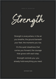 Strength Word of Intention Framed print A2 (42 x 59.4 cm) Black frame Carbon paper
