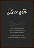 Strength Word of Intention Framed print A2 (42 x 59.4 cm) Dark wood frame Carbon paper