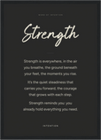 Strength Word of Intention Framed print A3 (29.7 x 42 cm) Black frame Carbon paper