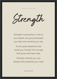 Strength Word of Intention Framed print A3 (29.7 x 42 cm) Black frame Linen paper