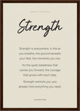Strength Word of Intention Framed print A3 (29.7 x 42 cm) Dark wood frame Linen paper
