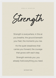Strength Word of Intention Framed print A3 (29.7 x 42 cm) White frame Linen paper