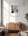 Synch'd Hands Framed print 60x90 cm / 24x36″ White frame in interior