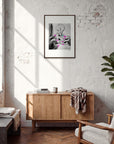 Synch'd Hands Framed print 50x70 cm / 20x28″ Dark wood frame in interior