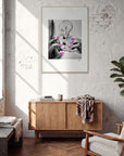 Synch'd Hands Framed print 70x100 cm / 28x40″ Wood frame in interior