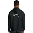 Synergy Synch'd Hands Organic Unisex Hoodie Black model back