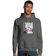 Synergy Synch'd Hands Organic Unisex Hoodie charcoal melange model front