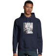Synergy Synch'd Hands Organic Unisex Hoodie French Navy model front
