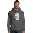 Synergy Synch'd Hands Organic Unisex Hoodie Grey Melange model front
