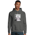 Synergy Synch'd Hands Organic Unisex Hoodie Grey Melange model front
