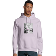 Synergy Synch'd Hands Organic Unisex Hoodie lilak model front